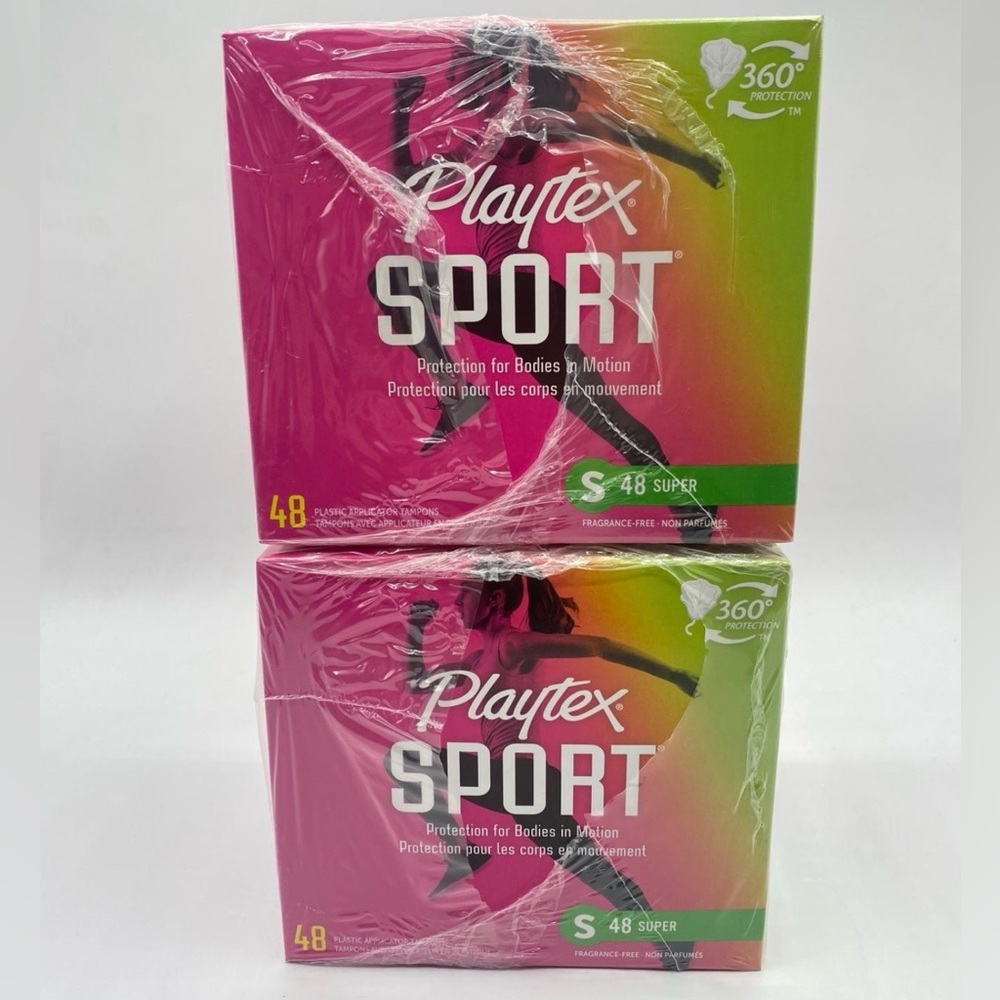 Playtex Sport Tampons Fragrance Free Super Absorbency 2 Packs Of 48 (96 Ct)